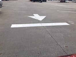 Directional arrows in El Paso, Texas parking lot