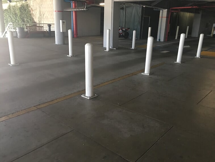 Bollards installed in your parking garage in El Paso, Texas